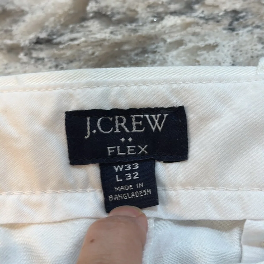 J.Crew Flex Slim Stretch Chino Pants White Men’s 33x32 NWT